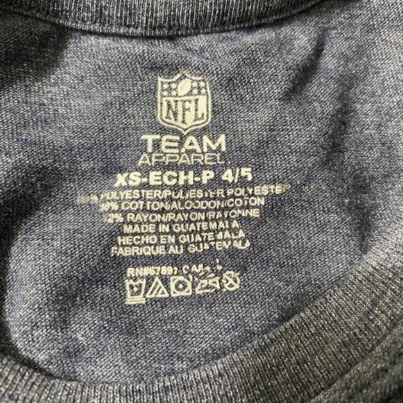 Seattle Seahawks T-shirt top kids blue silver Sz XS 4/5. O-13 - Picture 2 of 3